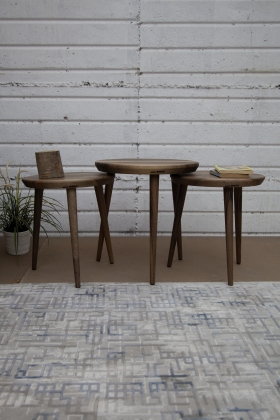 Walnut Round 3 Piece Coffee...