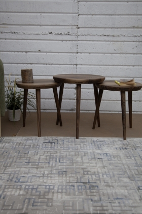 Walnut Round 3 Coffee Table...