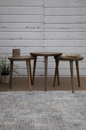 Walnut Round 3 Coffee Table...